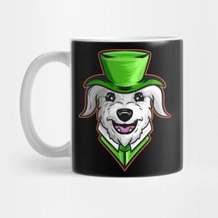 Irish Wolfhound With Green Hat Neckerchief St Patricks Day Mug